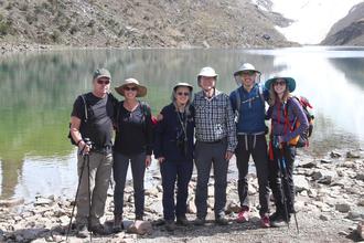 Trekkers at Humantay Lake