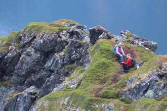 Camilla and Thomas on the summit ridge
