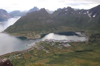 Mefjorden and the village of Senjahopen