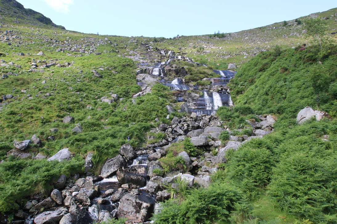 We climbed up beside this waterfall